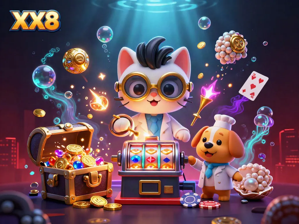 Experience the thrill of winning at XX8 with vibrant scenes of jackpots and casino excitement.