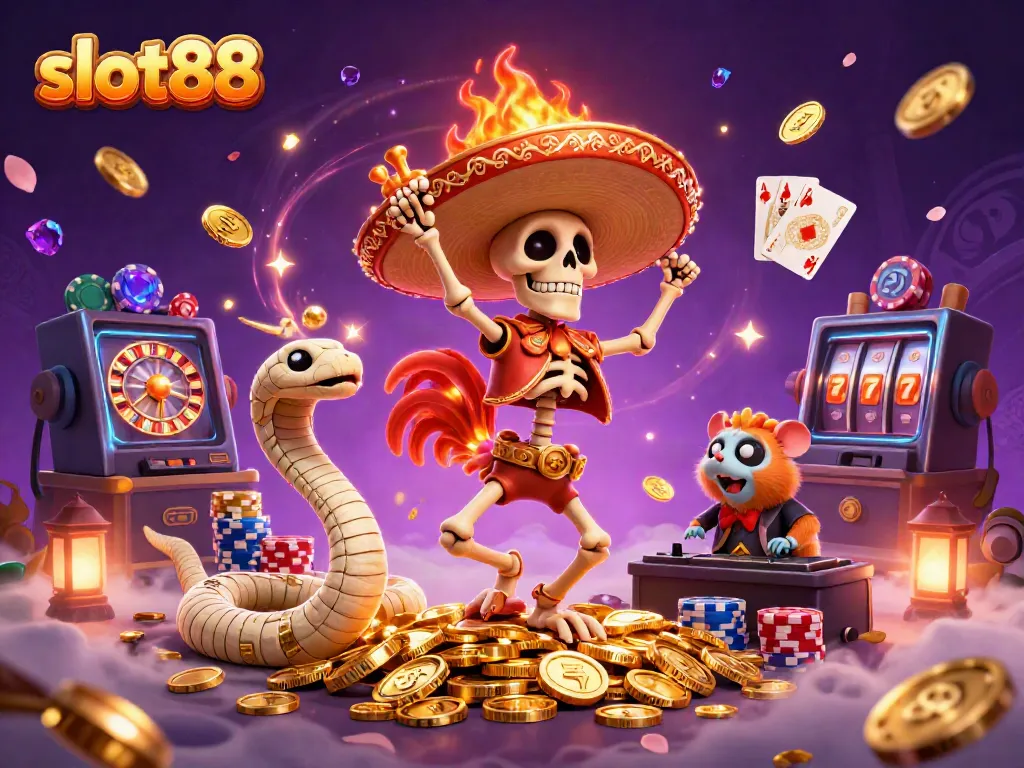 Experience the excitement of slot88 gaming with vibrant characters and dynamic casino elements.