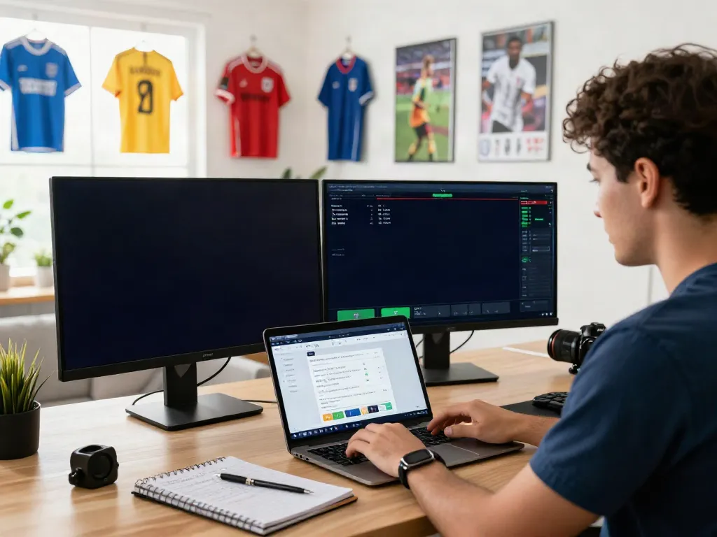 Engaged user analyzing WWBOLA betting odds in a modern workspace.