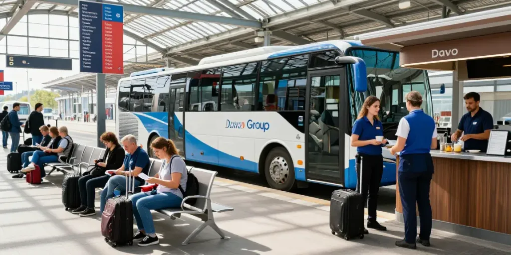 Transport Moldova Olanda - Pasageri așteptând la stația de autobuz pentru o călătorie sigură către Olanda.
