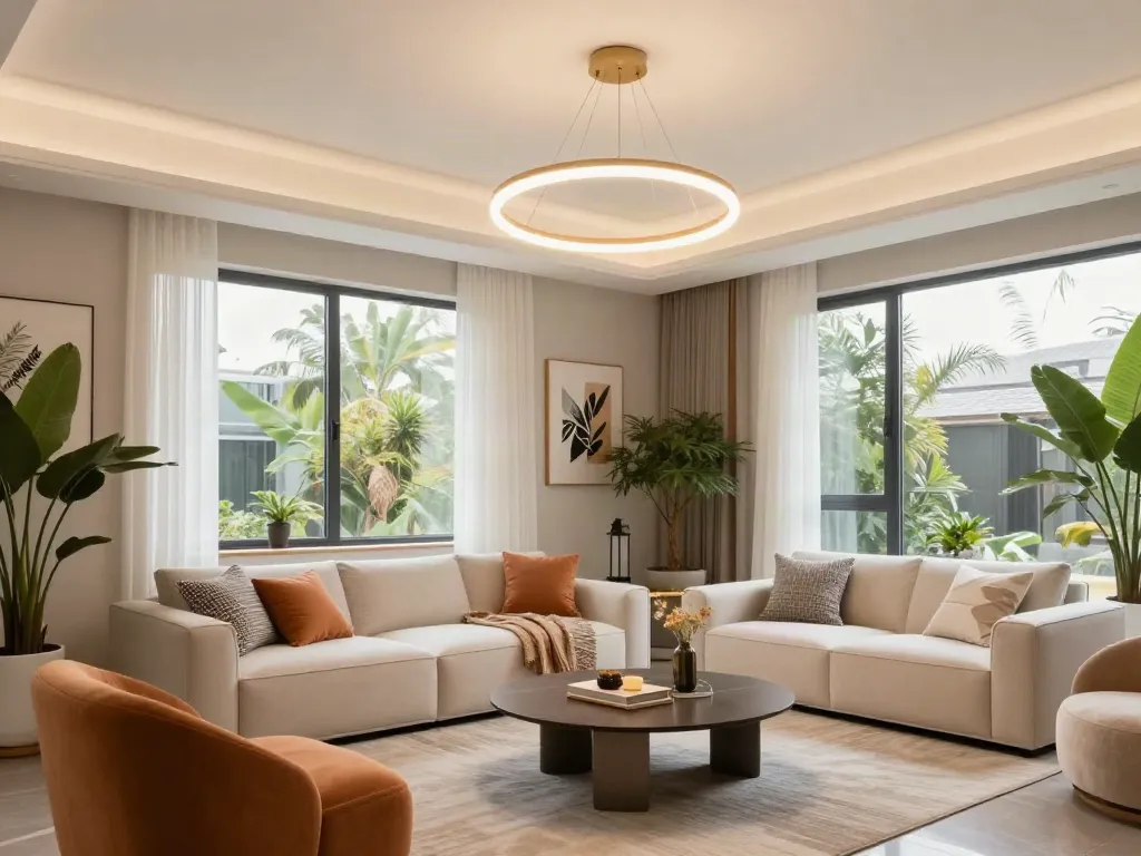 Lustre moderne care adaugă stil și luminozitate unui living primitor, de la un furnizor de încredere local.